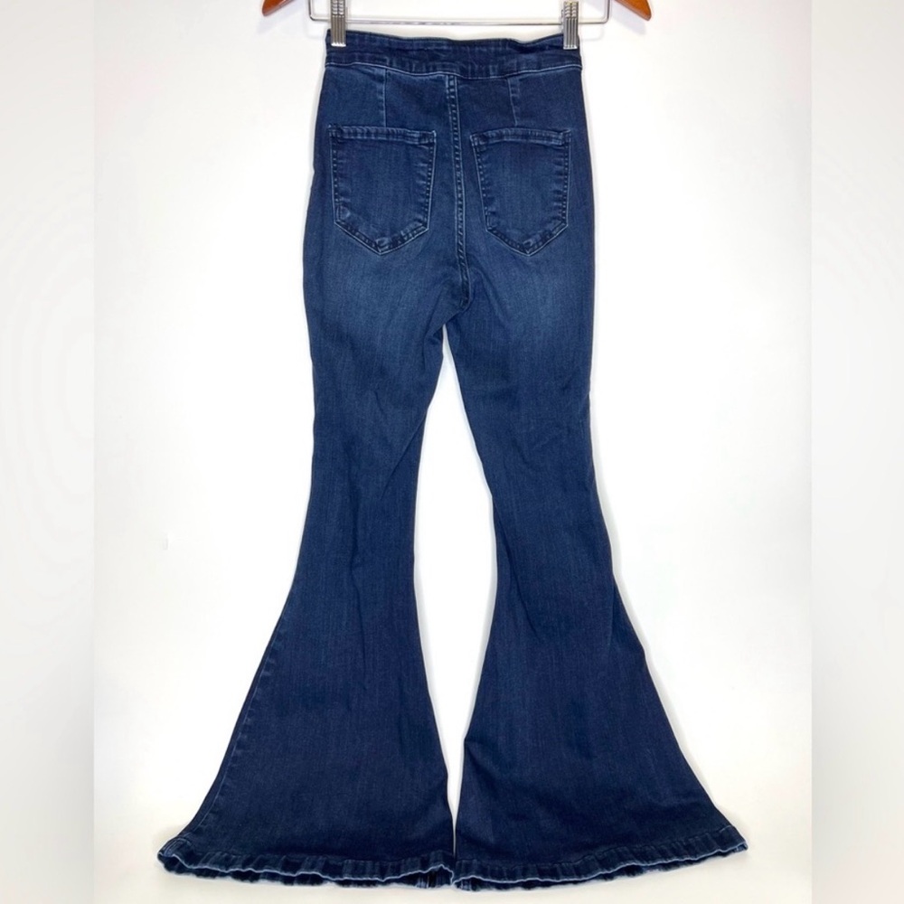 KanCan High Rise Super Flare Jeans Dark Wash Size 1/24 - Picture 3 of 4